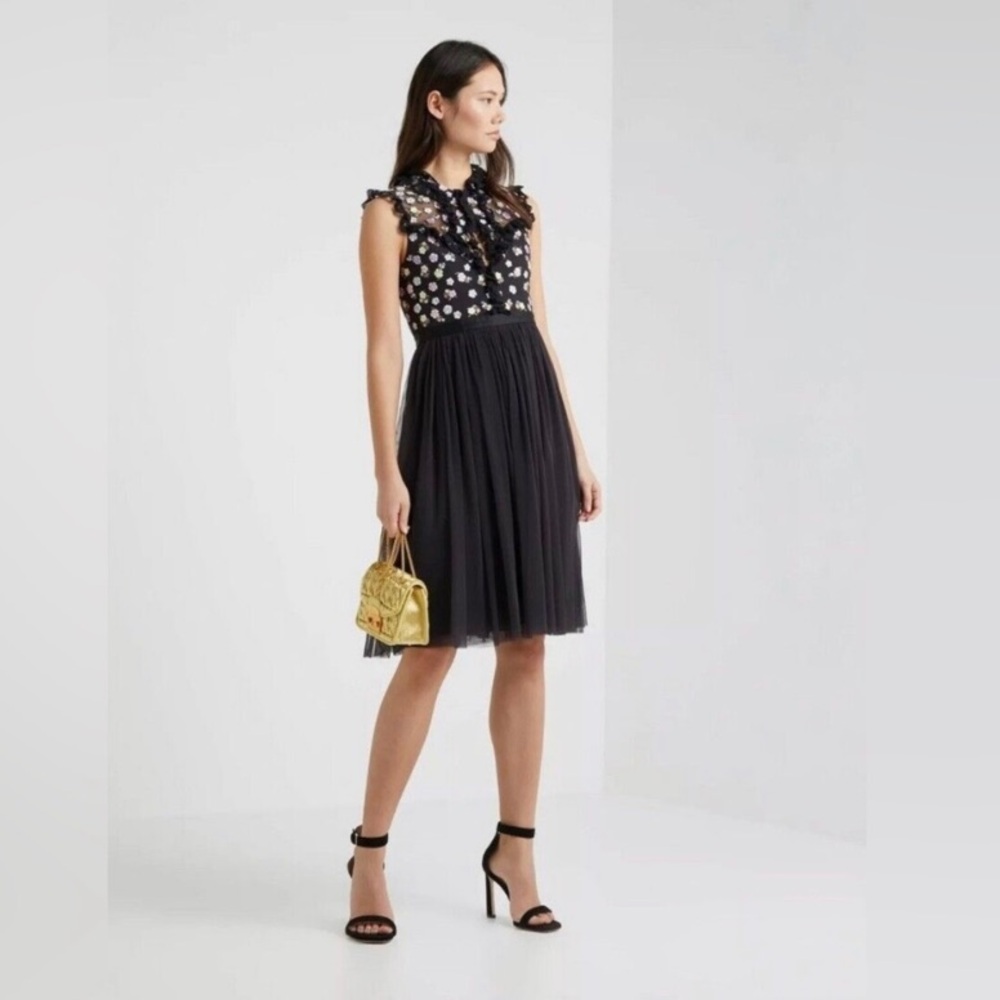 NWT needle & thread Utopia Floral Black Dress